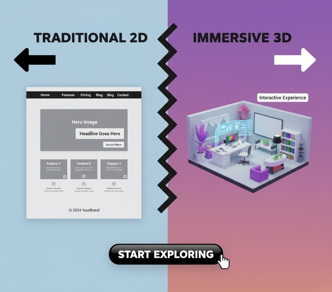 2d vs 3d website